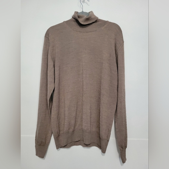 Coveri Collection Merino Wool Blend Turtleneck Sweater Brown 2XL - Picture 1 of 8